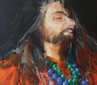 Khalid Khan-Kaay, 31 x 36 Inch, Acrylic on Canvas, Figurative Painting, AC-KHKN-090